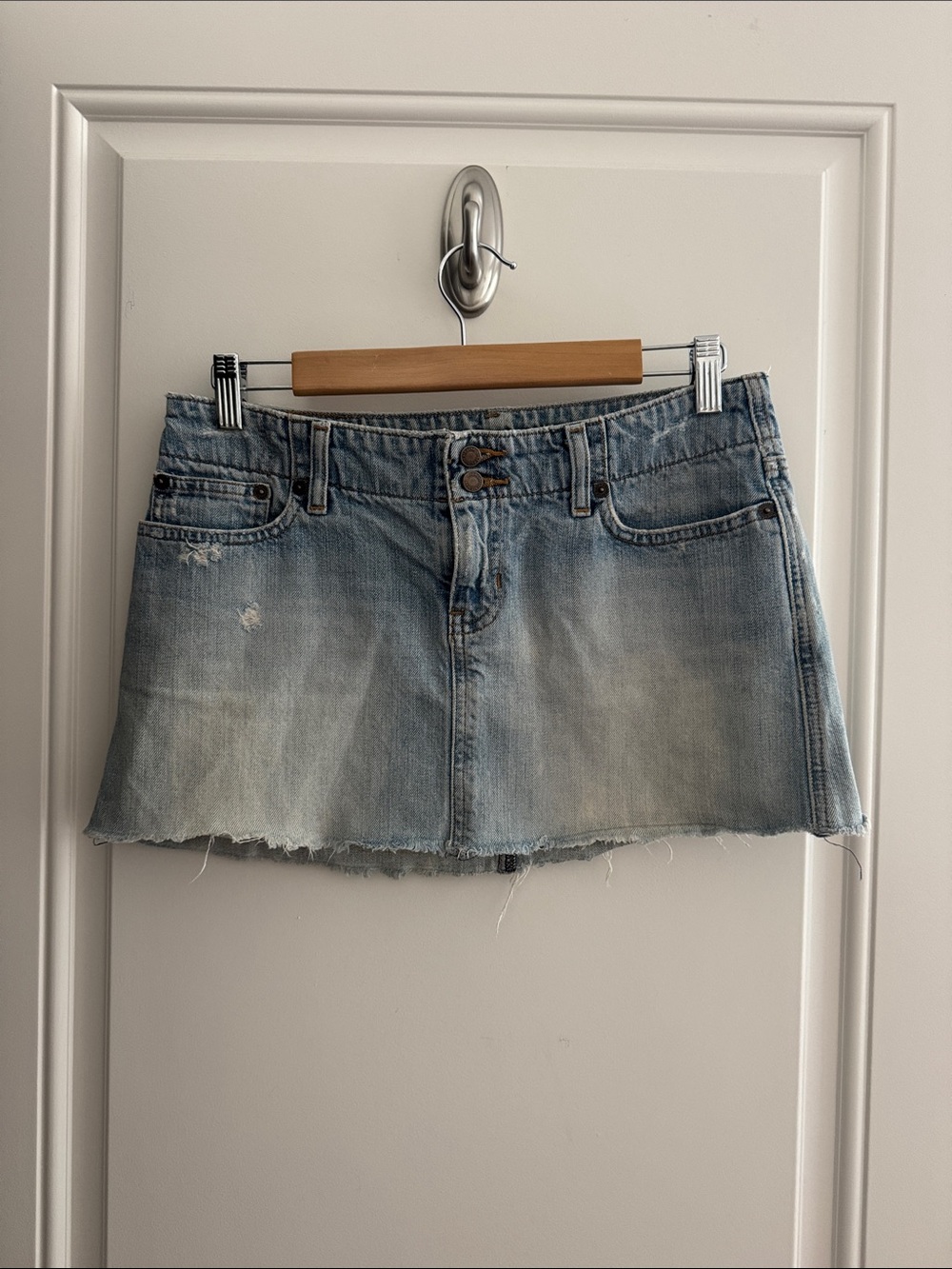 Authentic 2000s Abercrombie & Fitch Light Blue Denim Mini Skirt